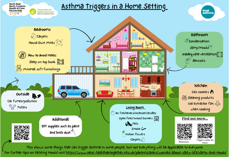 Asthma triggers in a home setting