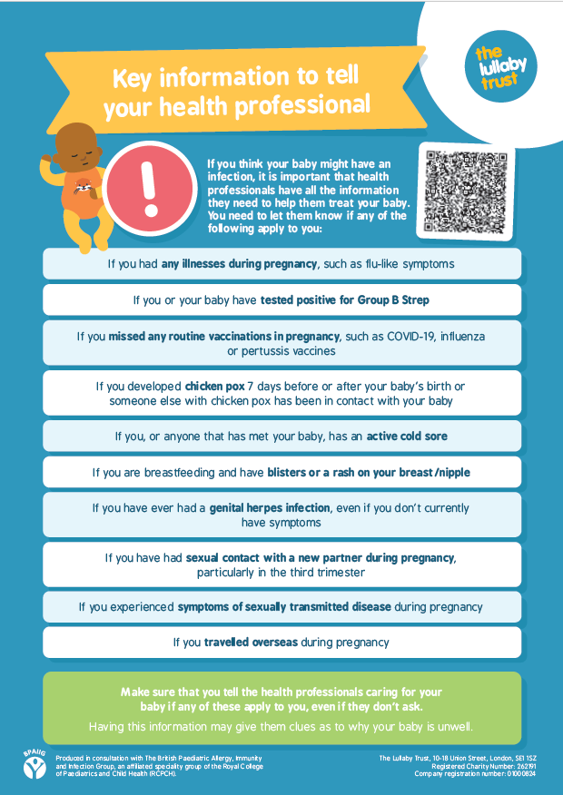 Key information to tell your health professional - The Lullaby Trust