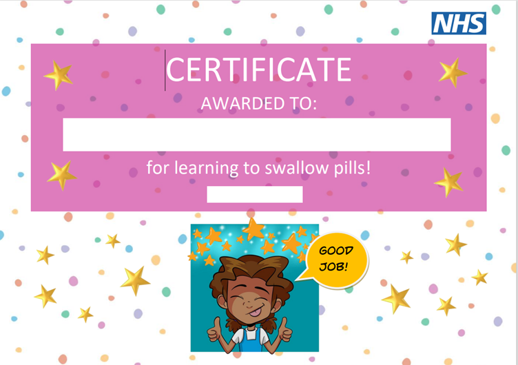 Certificate for learning to swallow pills