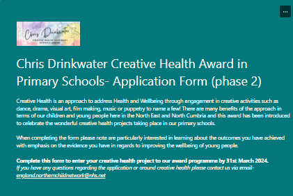 Creative Health Application form link