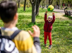 Child playing in the park